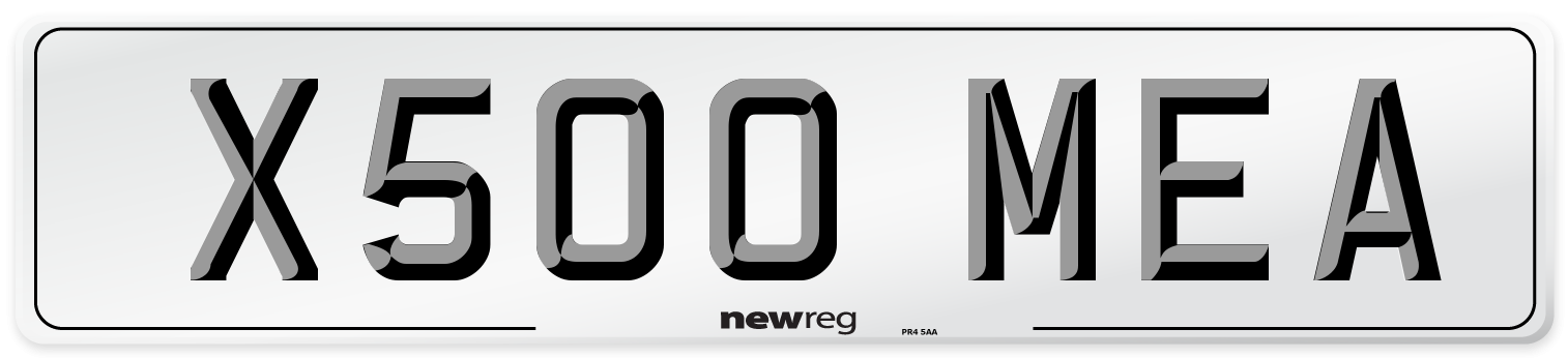 X500 MEA Number Plate from New Reg